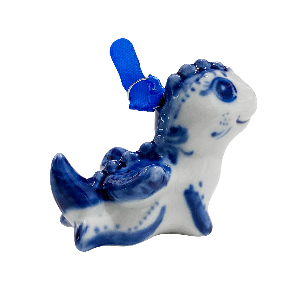 Елочная игрушка Дракончик мини Гжельский фарфоровый завод