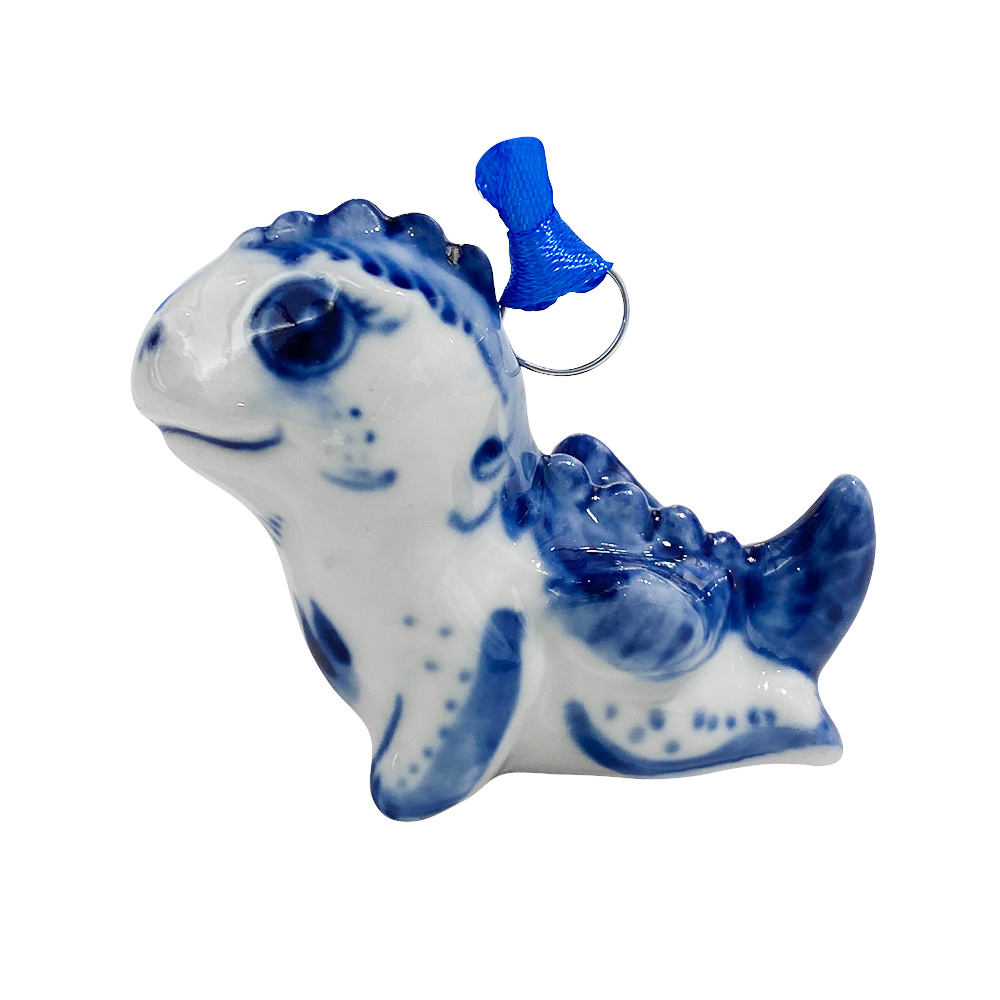 Елочная игрушка Дракончик мини Гжельский фарфоровый завод