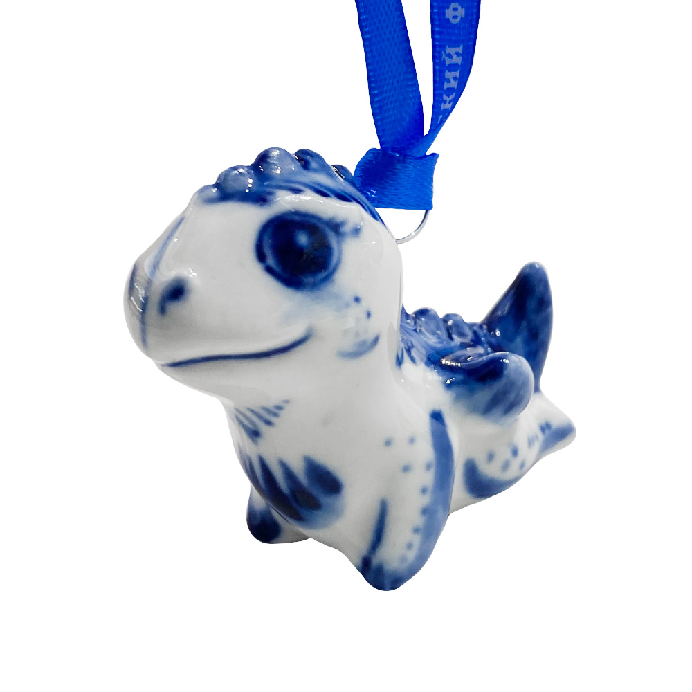 Елочная игрушка Дракончик мини Гжельский фарфоровый завод