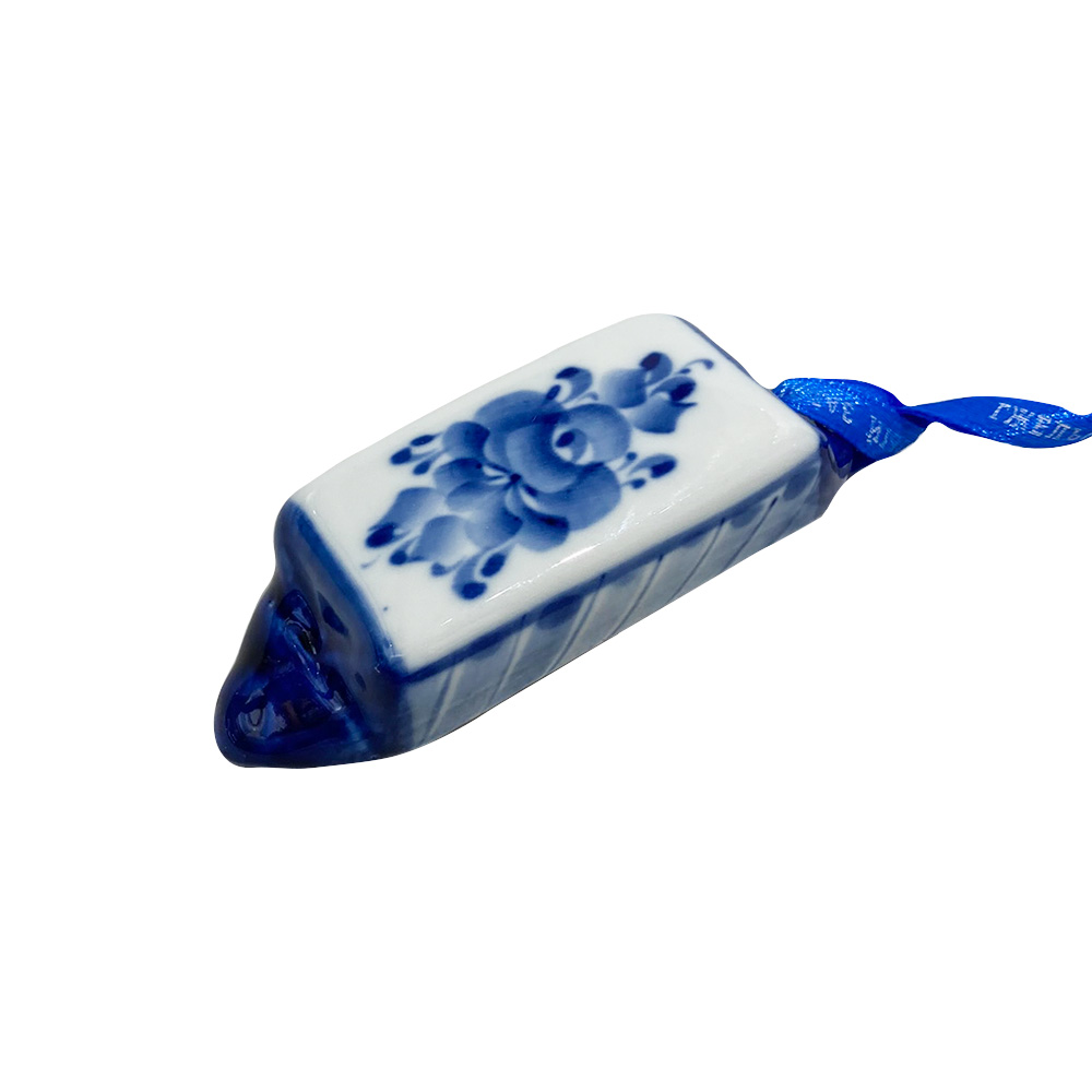Елочная игрушка Конфетка Гжельский фарфоровый завод