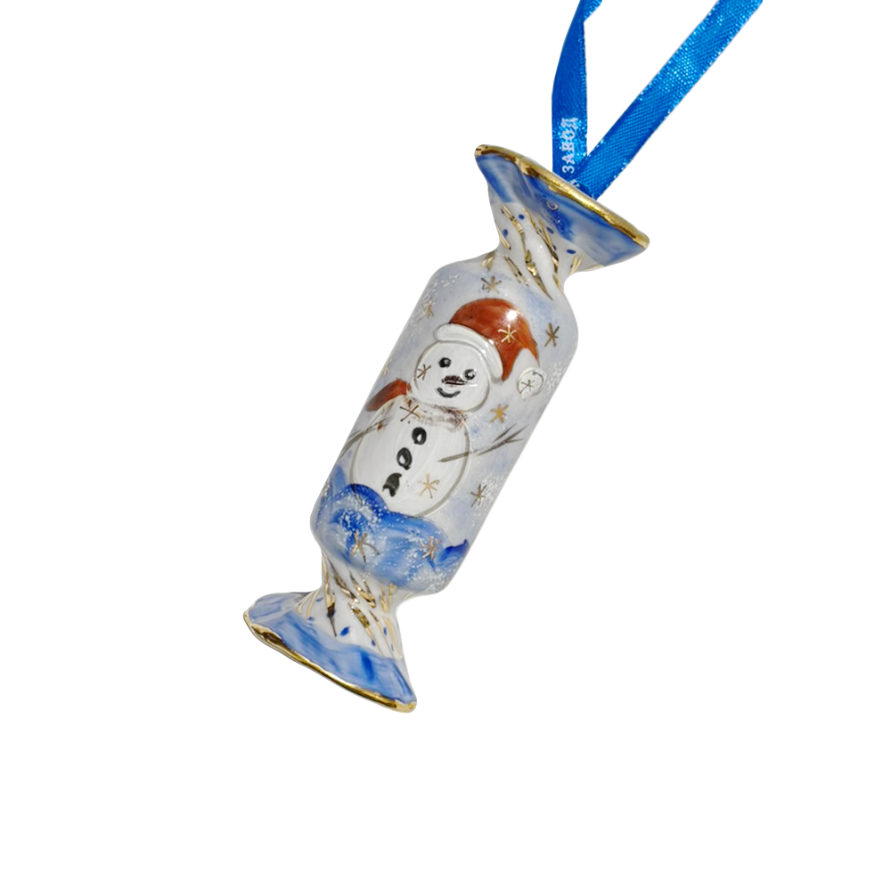 Набор ёлочных игрушек &amp;quot;Конфетки&amp;quot; в цветной росписи в коробке Гжельский фарфоровый завод