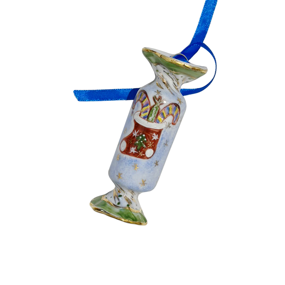 Набор ёлочных игрушек &amp;quot;Конфетки&amp;quot; в цветной росписи в коробке Гжельский фарфоровый завод