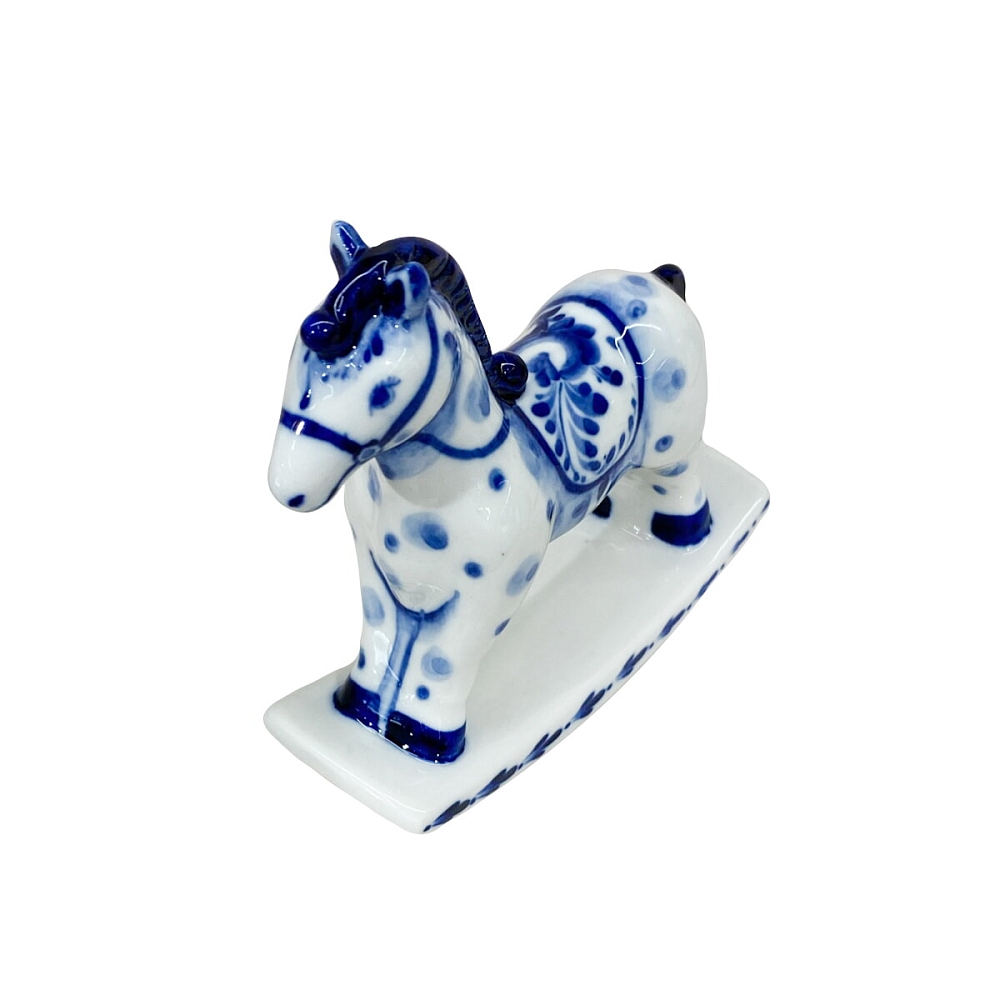 Скульптура Лошадка-Качалка Гжельский фарфоровый завод