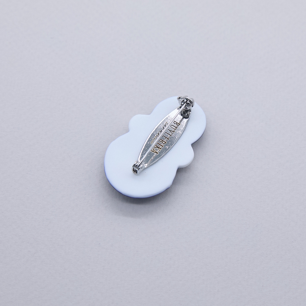 Брошь Неваляшка роспись фэнтази в платине из коллекции ГФЗ &amp;amp; Buylerika Ceramic Гжельский фарфоровый завод