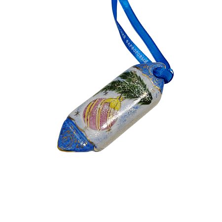 Набор ёлочных игрушек &quot;Конфетки&quot; в цветной росписи в коробке Гжельский фарфоровый завод