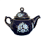 Чайник Пышка в глухом кобальте с цветной росписью Гжельский фарфоровый завод Чайник Пышка в глухом кобальте с цветной росписью Гжельский фарфоровый завод
