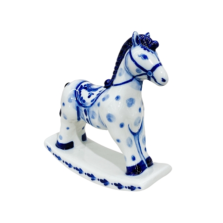 Скульптура Лошадка-Качалка Гжельский фарфоровый завод