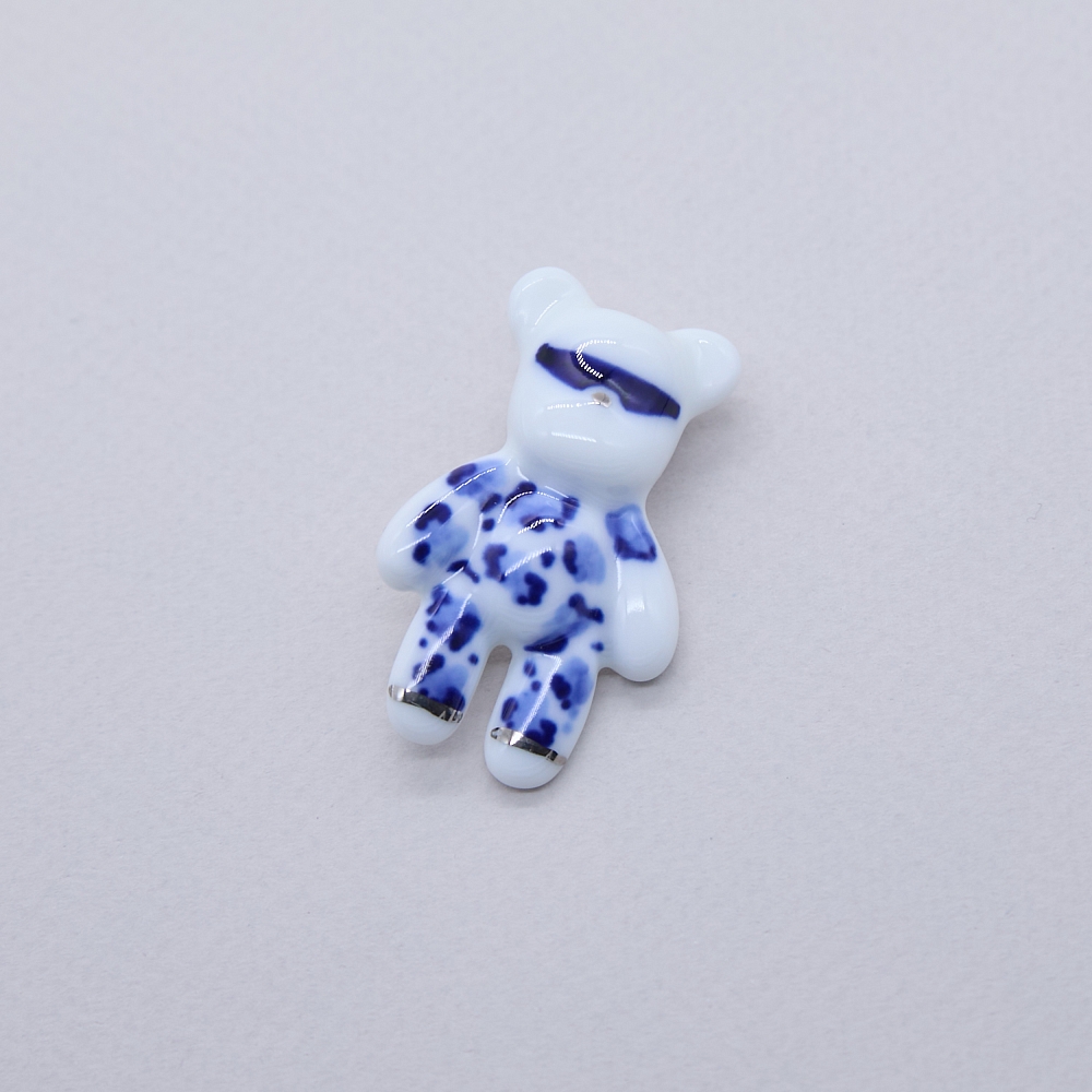 Брошь Мишка роспись леопард с платиной из коллекции ГФЗ &amp;amp; Buylerika Ceramic Гжельский фарфоровый завод