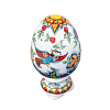 Яйцо малое Подарочное в цветной росписи Косихиной с птицей Гжельский фарфоровый завод