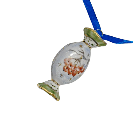 Набор ёлочных игрушек &quot;Конфетки&quot; в цветной росписи в коробке Гжельский фарфоровый завод