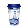 Авторский кофейный стаканчик с силиконовой крышкой №40 объем 400 мл. Гжельский фарфоровый завод