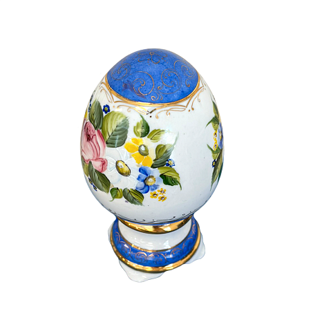Яйцо малое Подарочное в цветной надглазурной росписи Устюхиной Гжельский фарфоровый завод