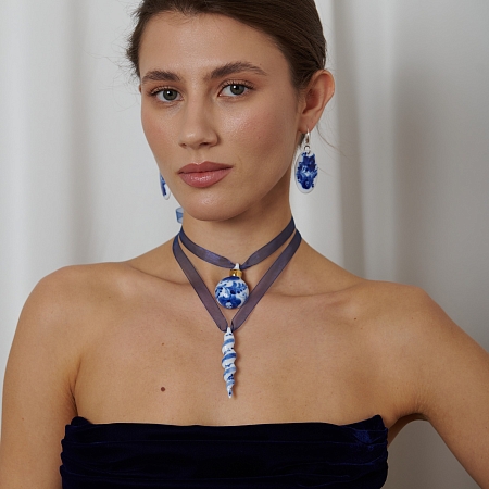 Кулон Сосулька из коллекции ГФЗ &amp; Berta Muzis Гжельский фарфоровый завод